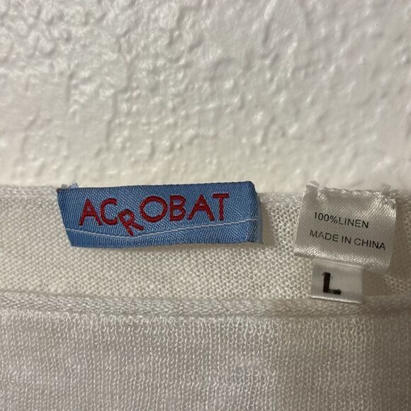 Acrobat Striped Knit Linen Long Sleeve Top Large - Picture 2 of 4